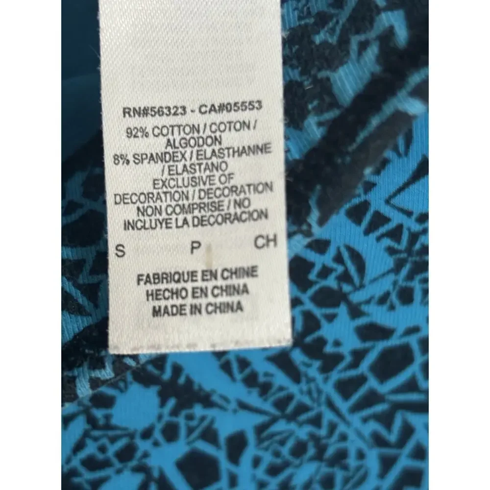 Nike Women S Blue/Black Abstract Print Ankle Skinny Yoga Leggings Pull-On